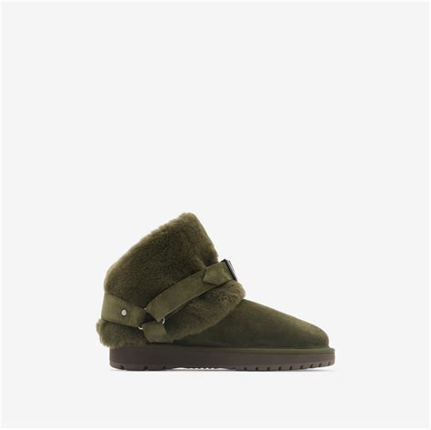 Suede and Shearling Chubby Boots in Loch 